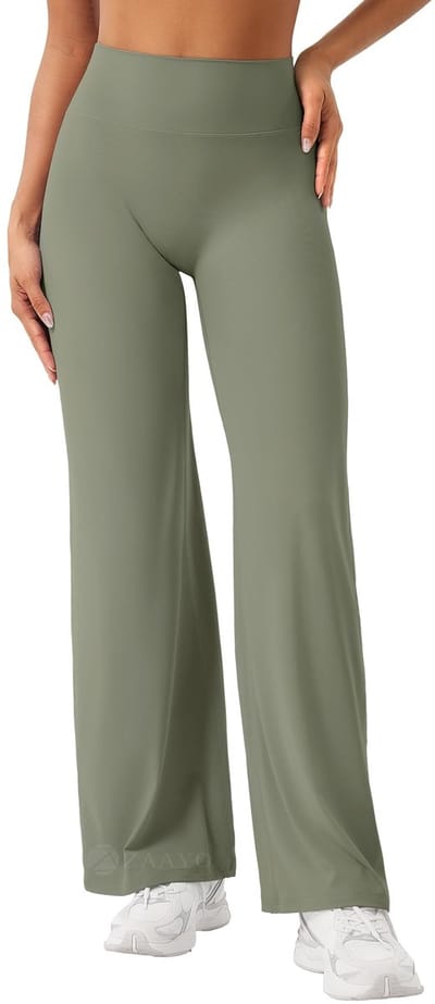 Naadloze yogabroek voor dames, rechte legging, hoge taille, met wijde pijpen, voor sport, yoga, ondoorzichtig