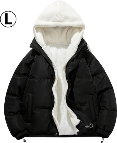 Nivard Parka Heren - Winterjas - Sherpa - Voor Heren - Jas - Winter - Volwassen - Extra Zacht - Zwart - Maat L