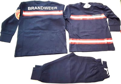 Brandweer Baby/Peuter/Kleuter/Kinderpyjama - collectie Fun2Wear rode streep / blauw - Maat 74