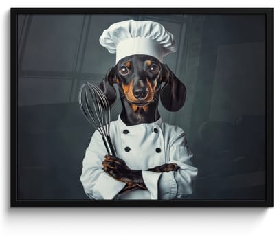 Poster in lijst - Fotolijst 70x50 cm - Posters - Hond - Garde - Kok - Posterlijst zwart - Decoratie - Wanddecoratie woonkamer - Muurdecoratie slaapkamer