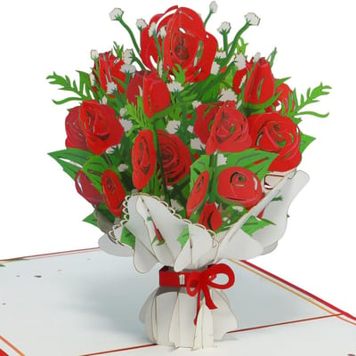 3D Pop-up Wenskaart met Bloemenboeket - Perfect voor Moederdag, Verjaardag of Afscheid