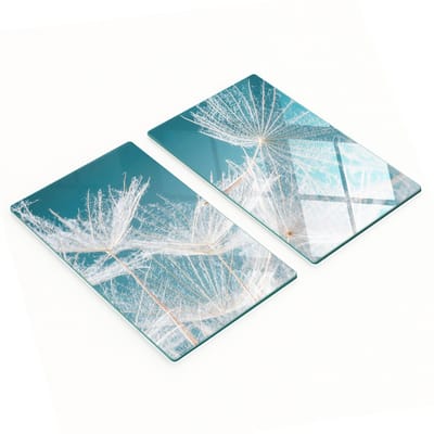 Multifunctionele decoratieve glazen keukenplanken met paardenbloemenmotief, 2x30x52 cm