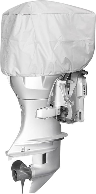 ProPlus Buitenboordmotorhoes - Geschikt voor 115-225PK buitenboordmotoren - 78 x 44 x 88 cm - Afdekhoes - Beschermhoes - 600D Polyester - UV-gestabiliseerde Bootmotor hoes - Geschikt voor zeewater - Lichtgrijs