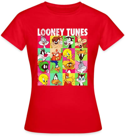 Looney Tunes Karakters Collage T-Shirt Dames