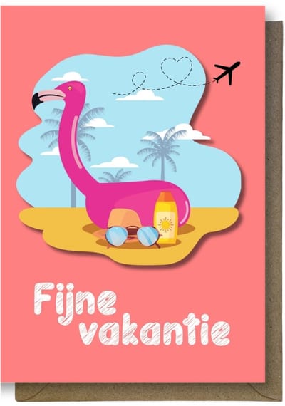 Prettige Vakantie Wenskaart - 12x17cm - Gevouwen kaart inclusief envelop - Vakantie / Op Reis