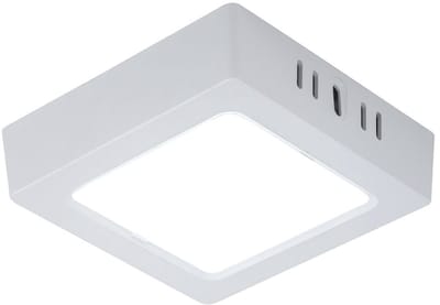 LED plafondlamp woonkamerverlichting halverlichting opbouw paneel vierkante keukenlamp, wit kunststof, 6W 660lm 6500K koel wit, L 12 cm