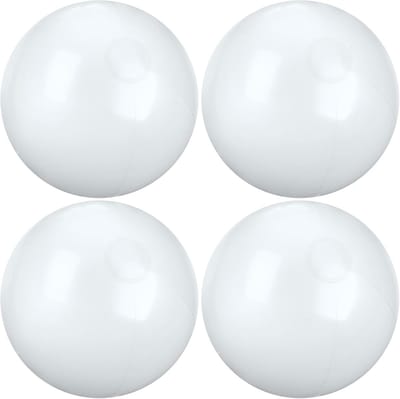 Opblaasbare Strandballen - Zomer Decoratie - Zwembad Feest - Set van Vier - 24 Inch - Wit