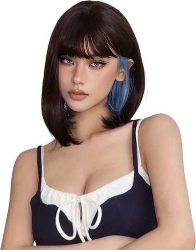 Livano Pruiken Dames - Lang Haar - Cosplay Pruik - Hair Wig - Zwart - 35cm