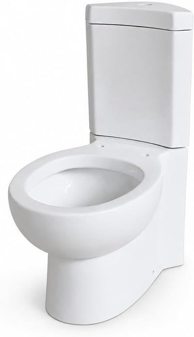 Hoektoilet Compact - Ruimtebesparend Toilet - Kleine Ruimtes - Driehoekige Tank - 79 x 68 x 33 cm - Wit