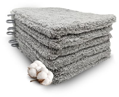 Miss Towels Hotelkwaliteit Washandje Set -Licht Grijs - 6 stuks - Washandjes - 100% katoen - 15x21cm - 550 gr/m2 - Made in Portugal