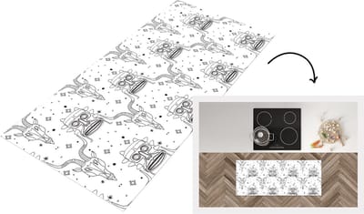 Keukenloper - Loper keuken - Masker - Lijn - Patronen - Tribal - 120x50 cm - Keukenloper vinyl