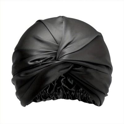 Livano Zijden Slaapmuts - Satijnen Nachtmuts - Silk Bonnet - Sleep Cap - Haarverzorging - Satin - Verstelbaar - Voor Zacht & Stralend Haar - Zwart