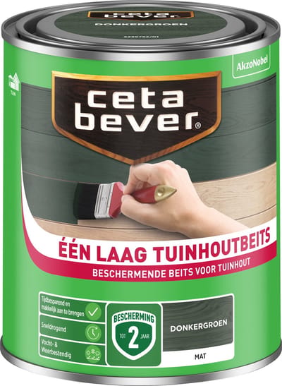 Cetabever - Een Laag Tuinhoutbeits - Donkergroen - 750 Ml