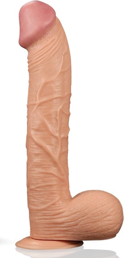 Realistische XXL King Size Dildo 30,5 cm lang en 5.5 cm dik - Levensechte Grote Dildo 30 cm lang - Realistische dildo met balzak en stevige zuignap - Realistische Dildo Met Zuignap en Balzak