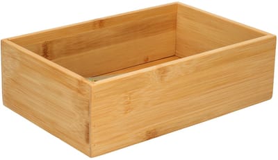 5Five lade orgaiseer bakjes - 2x - sorteer box - bamboe hout - 23 x 15 x 7 cm - ladeverdelers - Deviders
