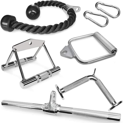 Fitness Accessoires Set - Kabel Machine Onderdelen - Spieropbouw Training - Veelzijdige Handgrepen - 800 lbs Gewicht - Zwart