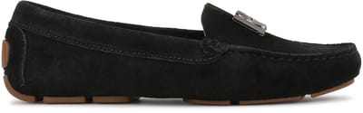 Classic black suede moccasins