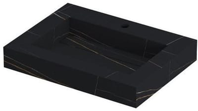 Ink Pitch meubelwastafel 60x45cm keramische slab - 1 kraangat - Lauren black