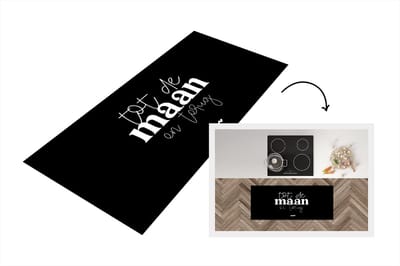Keukenloper - Loper keuken - Quotes - Tot de maan en terug - Spreuken - 120x50 cm - Keukenloper vinyl