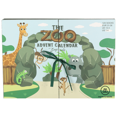 Morethansocks - Adventskalender jongens - Safari - 12-Paar sokken - adventskalenders - adventskalender kinderen - adventkalender