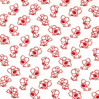 Woezel & Pip Wenskaart: blanco patroon rood (WP804)