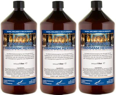 Hairconditioner Hammam Herbal 1 liter met dop - set van 3 stuks