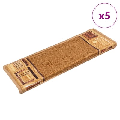vidaXL - Trapmatten - zelfklevend - 5 - st - 65x21x4 - cm - beige