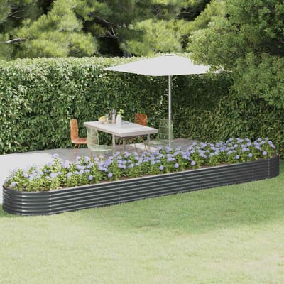 vidaXL - Plantenbak - 507x100x36 - cm - gegalvaniseerd - staal - antracietkleurig