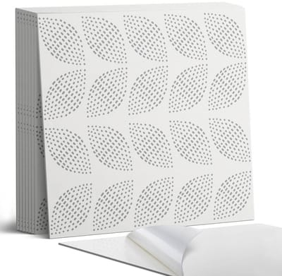 Coloray Plaktegels - Bladpatroon met stippen Portugese Tegels - 30 cm x 30 cm - Grijs Plaktegels - 9 stuks - Vierkant PVC Tegels - Plaktegels Keuken - Zelfklevende Vloertegels - Vinyltegels Vloer Zelfklevend - Zelfklevende Tegels