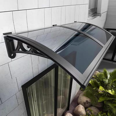 Moderne Luifel - Regenscherm Buiten - Bescherming Huis - Hoge Slagvastheid - 60 cm Breed - Grijs