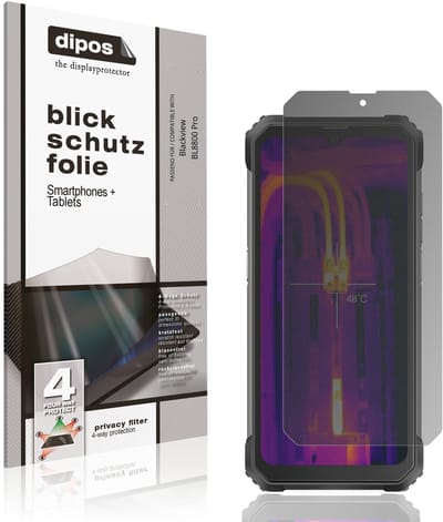 dipos – Matte Privacy Screenprotector geschikt voor Blackview BL8800 Pro | Anti-Spy Beschermfolie