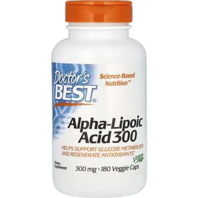 Doctor's Best, Acide Alpha-Lipoïque 300, 300mg, 180 Gélules Végétales