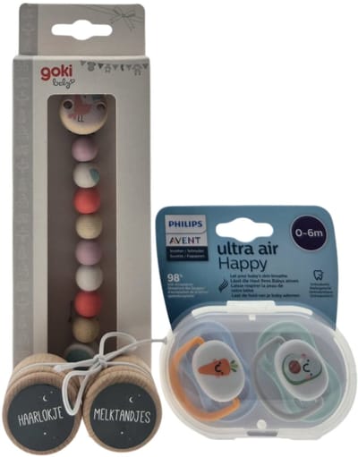 Avent Kraamcadeauset met Fopspeen - Ketting Roze - Haarlokje en Melktandjes doosjes – Luxe Cadeauset | Giftbox | Perfect Geschenk voor Iedereen