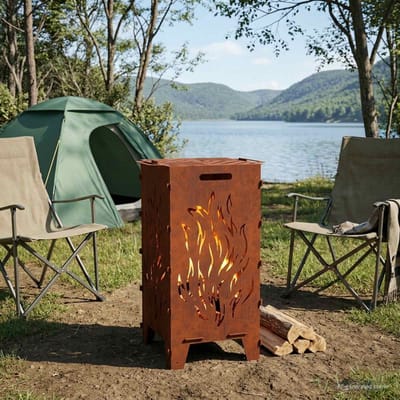 vidaXL - Vuurkorf - Roestkleurig - 47 - x - 38 - x - 75 - cm - weervast - staal