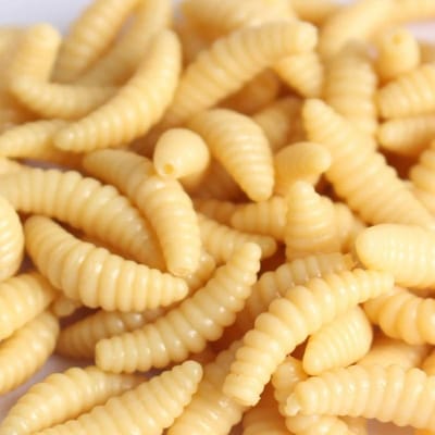 50 Pièces Appât Souple Faux Ver de Farine Vers de Terre Vers Rouges Vers Souples Faux Vers Appât de Pêche beige