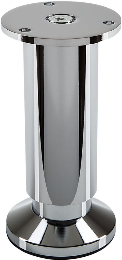SOTECH Meubelpoot TERRA hoogte 120 mm Chroom gepolijst Kastpoot hoogte verstelbaar tot max. 15 mm, belastbaar tot 250 kg