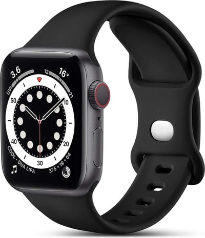 MY PROTECT - Siliconen Bandje - Geschikt Voor Apple Watch Bandje - Series 1/2/3/4/5/6/7/8/9/10/SE - 38mm - 40mm - 41mm - 42mm - Sportbandje Maat S/M - Zwart