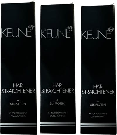 3 x Keune Hairstraightener(2 x 85 ml, fixing balm + Hairstraightener (Omvormer))