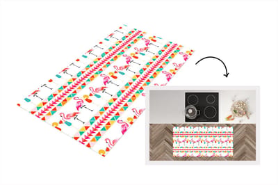 Keukenloper - Loper keuken - Flamingo - Zomer - Cocktail - Patroon - 120x60 cm - Keukenloper vinyl
