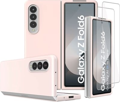 Geschikt voor Samsung Galaxy Z Fold 6 - Hoesje + 2x Screenprotector – Gehard Glas Cover + Shock Proof Case – Liquid Back Case Cover Rose