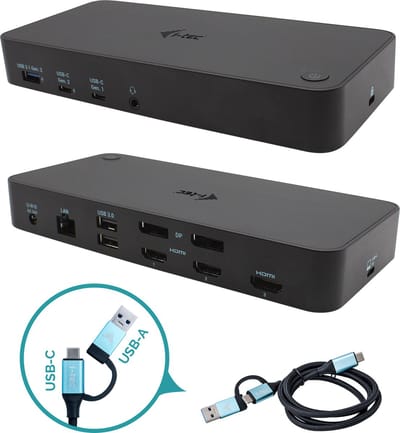 i-tec CATRIPLEDOCKPDPROIT laptop dock & poortreplicator Bedraad USB 3.2 Gen 1 (3.1 Gen 1) Type-C Zwart