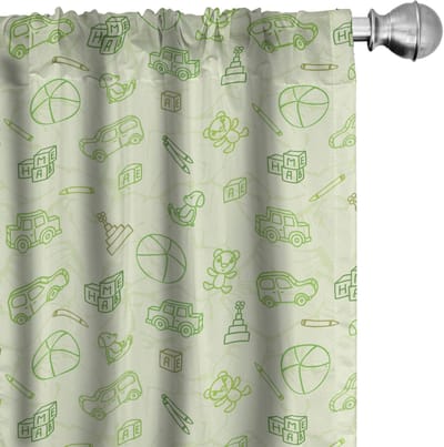 ABAKUHAUS baby gordijnen – 2x75x175 cm – microvezel – bleekgroen
