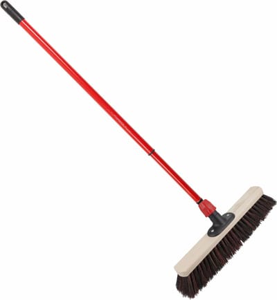 Buemag Straatbezem - buitenbezem Arenga - B50 cm - met metalen telescoopsteel rood - 80 tot 130 cm - Harde buitenbezems