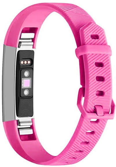 By Qubix - Compatible Fitbit bandje - Geschikt voor Fitbit Alta HR siliconen bandje met gesp - Maat: Large - Roze Smartwatch bandje