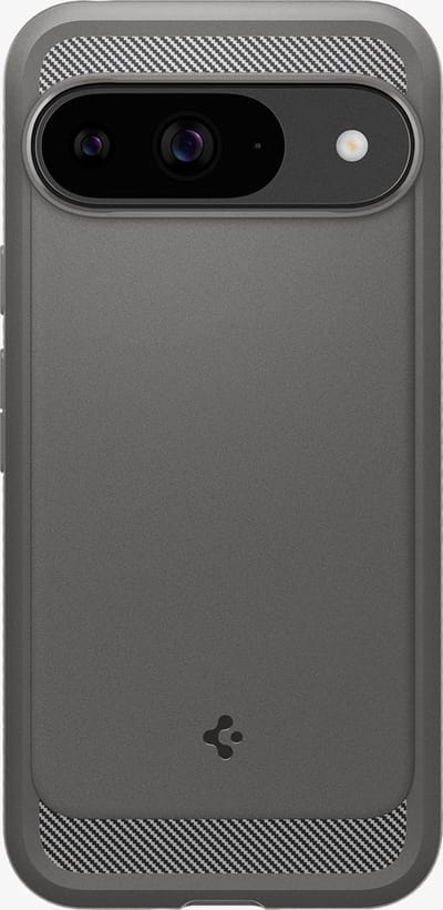 Spigen Rugged Armor Hoesje Geschikt voor Google Pixel 9 / 9 Pro - Back Cover met Air Cushion - Carbon - Matte - Grijs