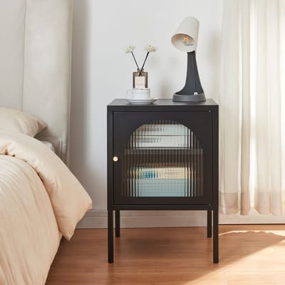 Nachtkastje Karlskrona 60x42,5x40 cm zwart mat [en.casa]