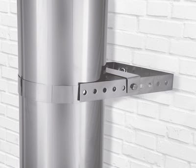 Muurbeugel verstelbaar 5-24cm Ø200mm 0,5mm RVS.