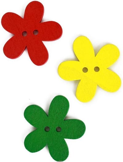 Bloemetjes knoop rd-gl-gr 20mm