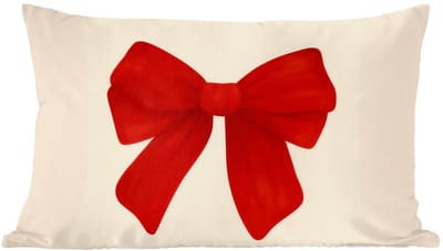 Sierkussens - Kussentjes Woonkamer - 60x40 cm - Strik - Symmetrisch - Rood - Lint