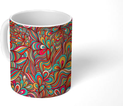 Mok - Koffiemok - Design - Jaren 70 - Fantasy - Kleur - Mokken - 350 ML - Beker - Koffiemokken - Theemok